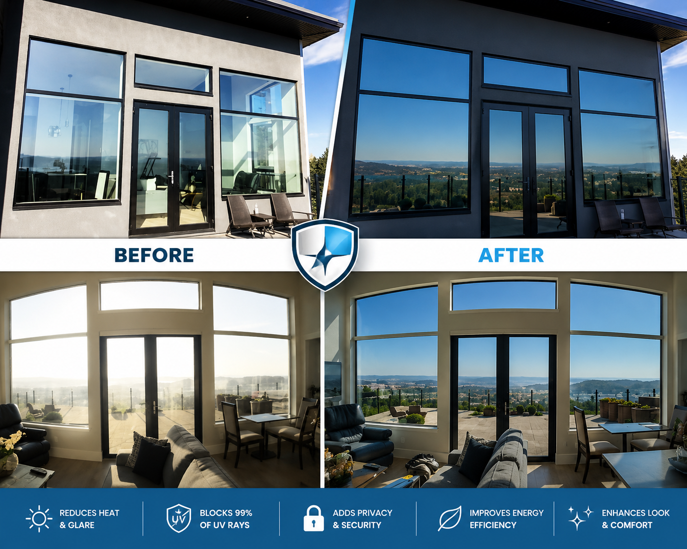 Window tint before and after